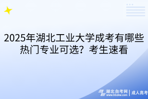2025年湖北工業(yè)大學成考有哪些熱門專業(yè)可選？考生速看