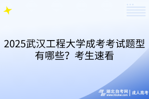 2025武漢工程大學(xué)成考考試題型有哪些？考生速看
