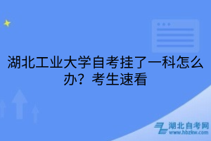 湖北工業(yè)大學自考掛了一科怎么辦？考生速看