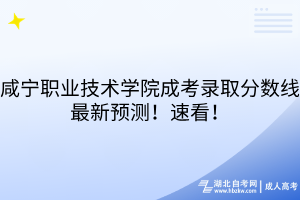 咸寧職業(yè)技術(shù)學(xué)院成考錄取分?jǐn)?shù)線最新預(yù)測(cè)！速看！