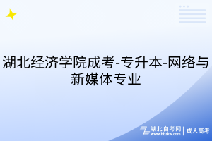湖北經(jīng)濟學院成考-專升本-網(wǎng)絡與新媒體專業(yè)