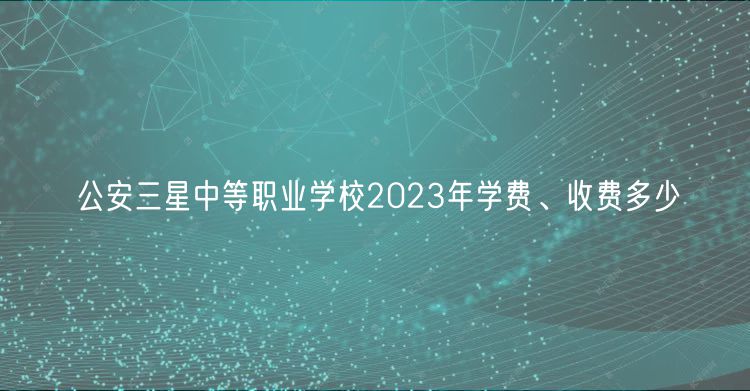 公安三星中等職業(yè)學(xué)校2023年學(xué)費(fèi)、收費(fèi)多少