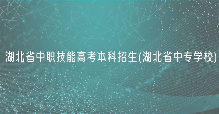 湖北省中職技能高考本科招生(湖北省中專學(xué)校)