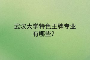 武漢大學(xué)特色王牌專業(yè)有哪些？