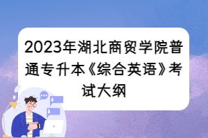2023年湖北商貿(mào)學(xué)院普通專(zhuān)升本《綜合英語(yǔ)》考試大綱