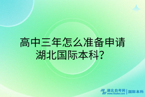 高中三年怎么準(zhǔn)備申請(qǐng)湖北國(guó)際本科？