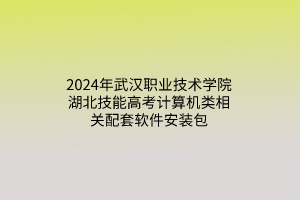 2023武漢職業(yè)技術(shù)學(xué)院湖北技能高考技能操作考試考點(diǎn)報考指南