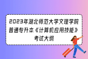 2023年湖北師范大學(xué)文理學(xué)院普通專升本《計算機應(yīng)用技能》考試大綱