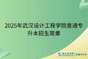 2025年武漢設(shè)計工程學(xué)院普通專升本招生簡章
