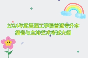 2024年武昌理工學院普通專升本播音與主持藝術(shù)考試大綱