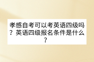 孝感自考可以考英語四級嗎？英語四級報名條件是什么？