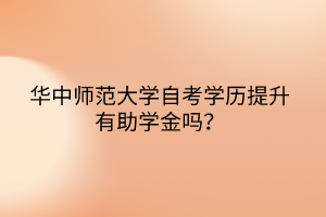 華中師范大學(xué)自考學(xué)歷提升有助學(xué)金嗎？