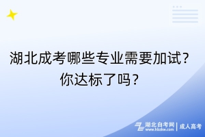 湖北成考哪些專業(yè)需要加試？你達(dá)標(biāo)了嗎？
