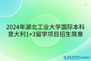 2024年湖北工業(yè)大學(xué)國際本科意大利1+3留學(xué)項目招生簡章