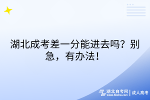 湖北成考差一分能進(jìn)去嗎？別急，有辦法！