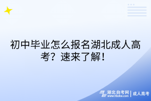 初中畢業(yè)怎么報(bào)名湖北成人高考？速來(lái)了解！