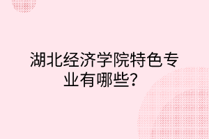 湖北經(jīng)濟(jì)學(xué)院特色專業(yè)有哪些？