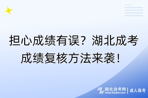 擔(dān)心成績有誤？湖北成考成績復(fù)核方法來襲！