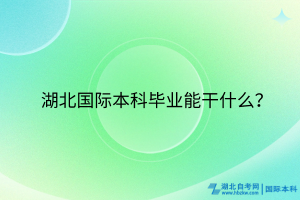 湖北國際本科畢業(yè)能干什么？