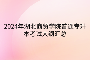 2024年湖北商貿(mào)學院普通專升本考試大綱匯總
