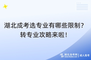 湖北成考選專業(yè)有哪些限制？轉(zhuǎn)專業(yè)攻略來啦！