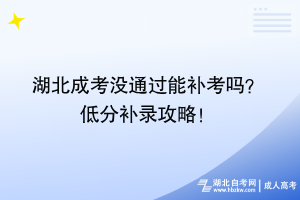 湖北成考沒通過能補考嗎？ 低分補錄攻略！
