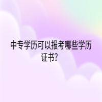 中專學(xué)歷可以報(bào)考哪些學(xué)歷證書(shū)？