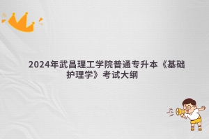 2024年武昌理工學院普通專升本《基礎(chǔ)護理學》考試大綱