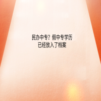 民辦中專？假中專學(xué)歷已經(jīng)放入了檔案