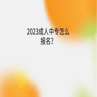 2023成人中專怎么報(bào)名？