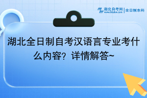 湖北全日制自考漢語言專業(yè)考什么內(nèi)容？詳情解答~