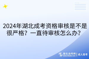 2024年湖北成考資格審核是不是很嚴格？一直待審核怎么辦？