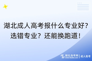 湖北成人高考報什么專業(yè)好？選錯專業(yè)？還能換跑道！