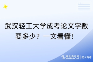 武漢輕工大學成考論文字數(shù)要多少？一文看懂！