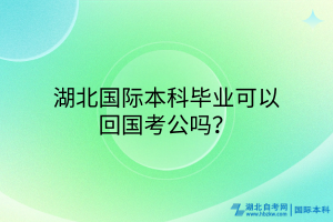 湖北國際本科畢業(yè)可以回國考公嗎？
