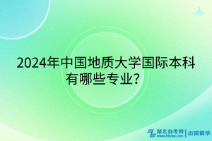 2024年中國(guó)地質(zhì)大學(xué)國(guó)際本科有哪些專業(yè)？