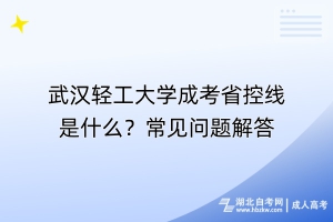 武漢輕工大學成考省控線是什么？常見問題解答