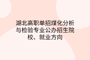 湖北高職單招煤化分析與檢驗(yàn)專業(yè)公辦招生院校、就業(yè)方向