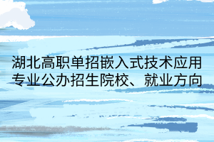 湖北高職單招嵌入式技術(shù)應(yīng)用專業(yè)公辦招生院校、就業(yè)方向