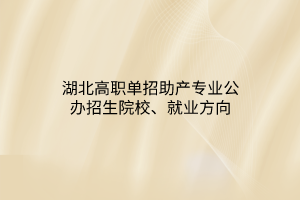 湖北高職單招助產(chǎn)專業(yè)公辦招生院校、就業(yè)方向