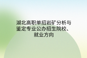 湖北高職單招巖礦分析與鑒定專(zhuān)業(yè)公辦招生院校、就業(yè)方向