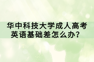 華中科技大學(xué)成人高考英語(yǔ)基礎(chǔ)差怎么辦？
