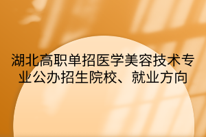 湖北高職單招醫(yī)學(xué)美容技術(shù)專業(yè)公辦招生院校、就業(yè)方向
