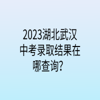2023湖北武漢中考錄取結(jié)果在哪查詢？