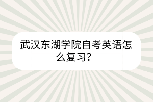 武漢東湖學(xué)院自考英語(yǔ)怎么復(fù)習(xí)？