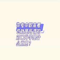 中專中職高考也就是所謂的對口升學是什么意思？