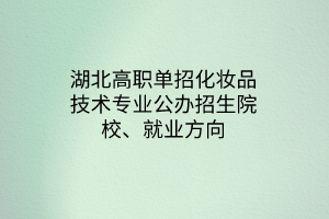 湖北高職單招化妝品技術(shù)專業(yè)公辦招生院校、就業(yè)方向
