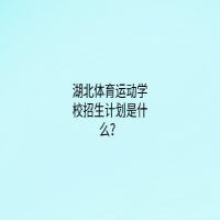 湖北體育運(yùn)動學(xué)校招生計(jì)劃是什么？