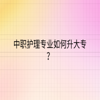 中職護(hù)理專業(yè)如何升大專？