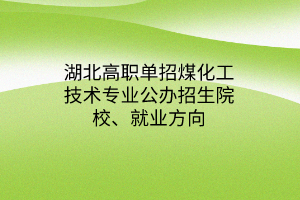 湖北高職單招煤化工技術(shù)專業(yè)公辦招生院校、就業(yè)方向